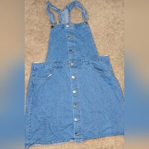 City Chic, blue, denim overall dress- women's size M/18w